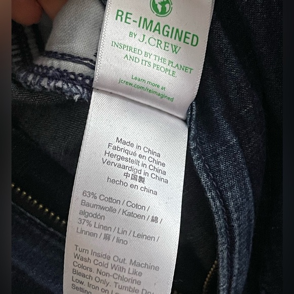 J. Crew Size 2 Puff-Sleeve Denim Jumpsuit, *Missing Belt - Picture 16 of 16